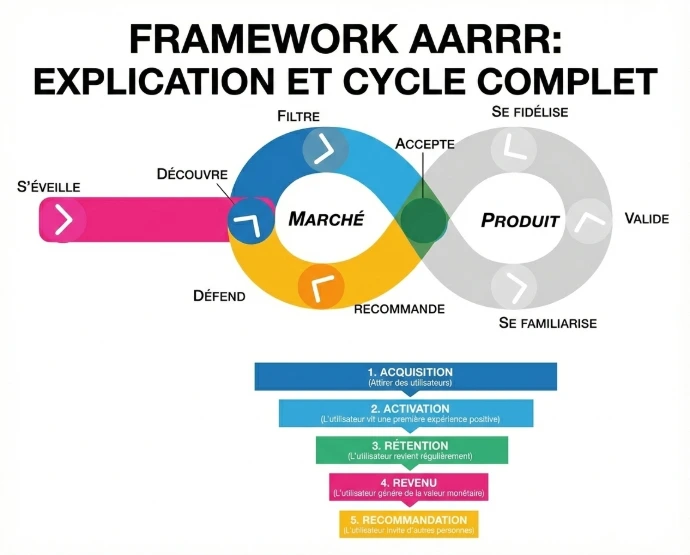 Schéma explicatif du framework AARRR